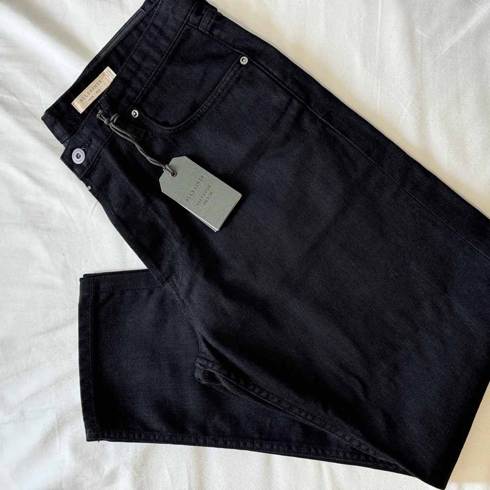 Allsaints Jack Selvedge Denim - Size 34 - jet Black